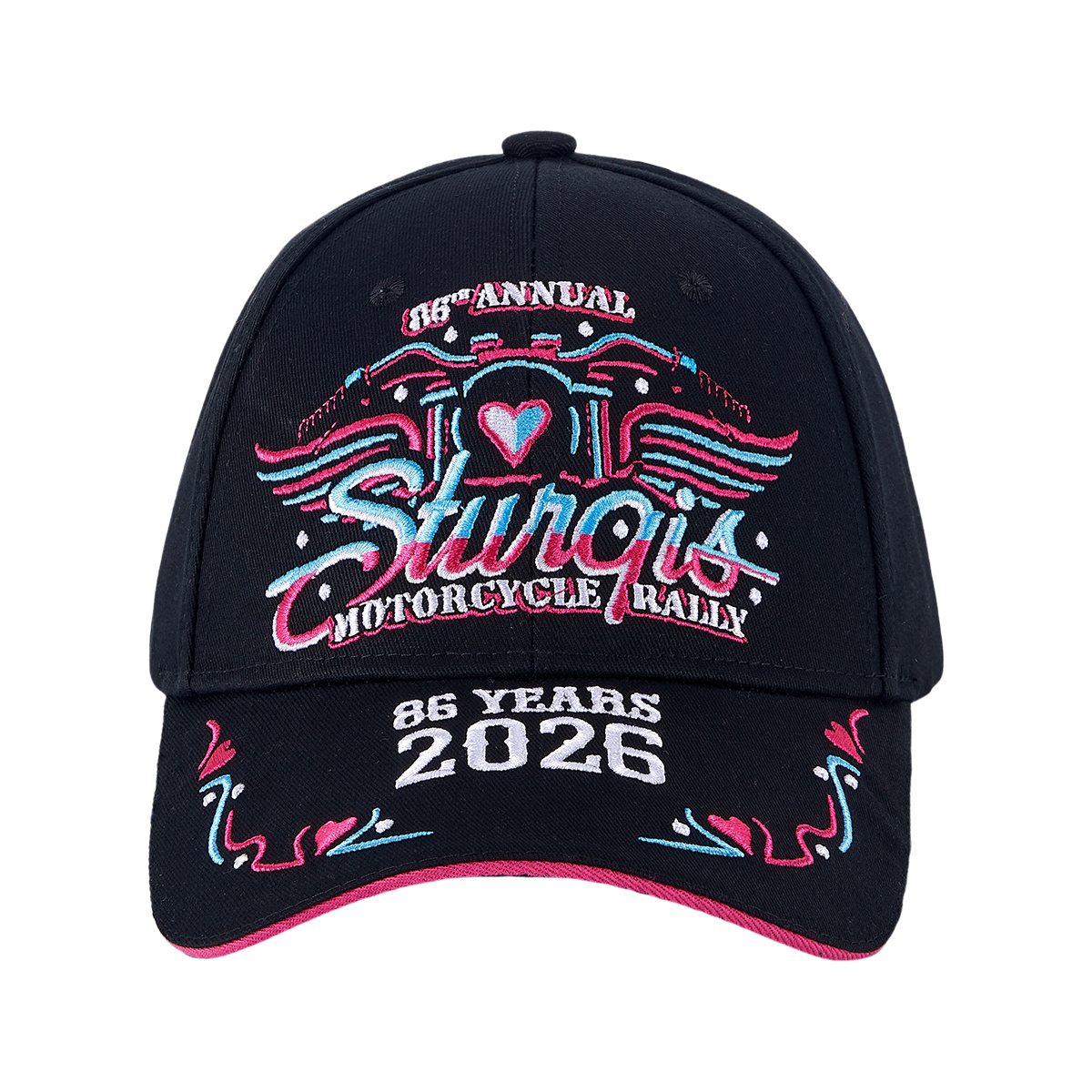 Sturgis 72nd Annual Hat Black Hills Rally 2012‎ Black and Pink Embroidered New Hats – BIKER LIFE CLOTHING main image 3