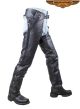 Black Multi-Pocket Premium Cowhide Leather Chaps