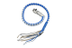 Hand-Braided Leather Get Back Whip - Blue/Silver
