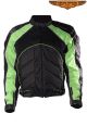 Mens Green Leather Jacket W/ Zippered Cuffs