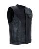 Dream Apparel Men's Motorcycle Club Vest With Black Liner Conceal Carry Gun Pockets