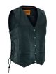 Dream Apparel Women Cowhide Leather Motorcycle 7 Pockets Vest Concealed Carry Pockets Side Laces