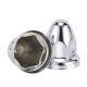 Nexor Chrome Push-Through Wheel Center Caps for Truck & Trailer Wheels, 20 Pack