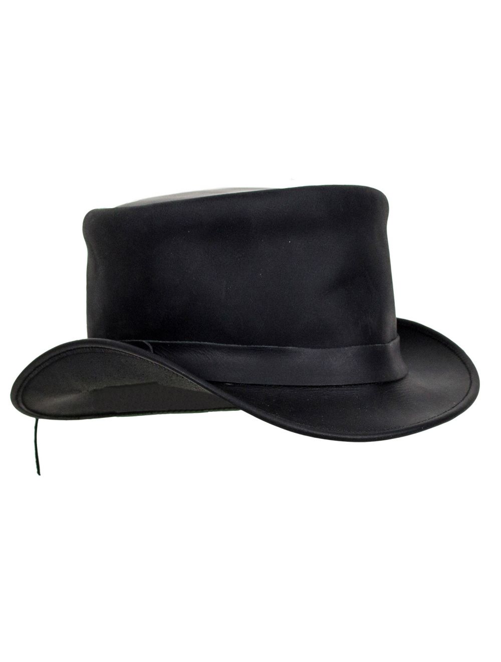 Black Leather Deadman's Top Man Hat