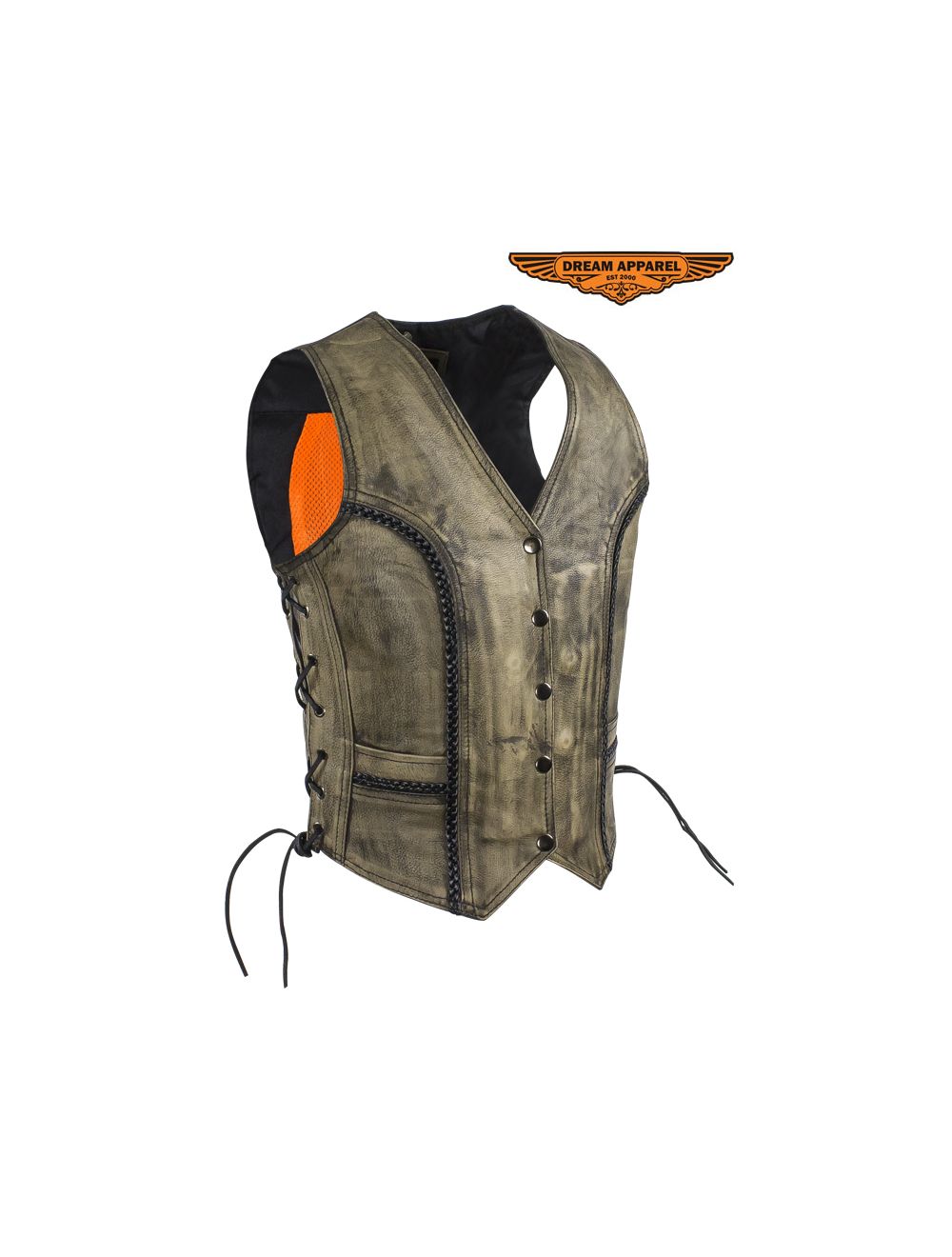 Distressed leather sales motorcycle vest