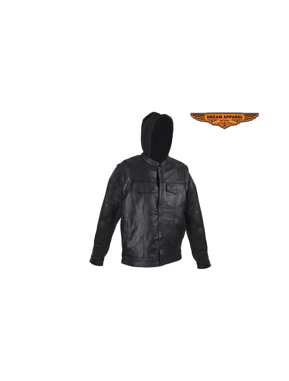 Leather jacket with deals removable sleeves