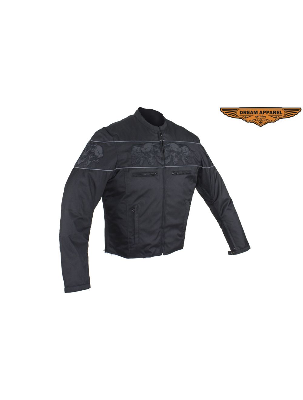 Mens Blue Racer Jacket With Reflective Piping
