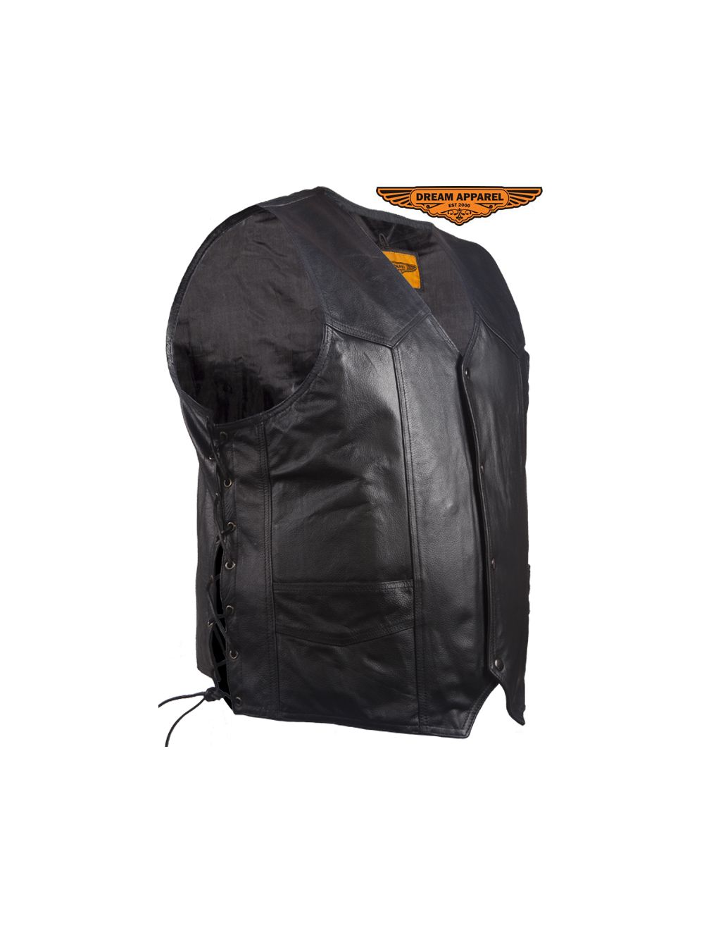 Mens Vest w/ Side Laces, Front & Inside Pockets