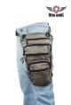 Naked Cowhide Leather Multi-pocket Thigh Bags - Distressed Brown