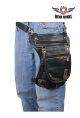 Naked Cowhide Leather Thigh Bag W/ Gun Pocket - Black And Touch Of Dark Brown