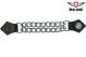Leather Vest Extender W/ Chrome Chain - Shotgun Shell Lettering Graphic