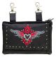 All Naked Cowhide Naked Cowhide Leather Belt Bag with Red/Gray Heart and Studs