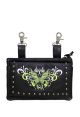 Naked Cowhide Black Leather Lime Green Butterfly Belt Bag