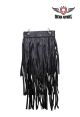 Naked Cowhide Black Leather Belt Bag w/ Chain and Fringe
