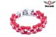 Biker Red Stainless Steel Bracelet