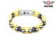 Black & Yellow Stainless Steel Motorcycle Chain Bracelet