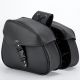 Dream Apparel Motorcycle Black Saddlebag PVC Classic Vintage Style, Weather-Resistant Saddle bag