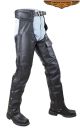 Braided Black Naked Cowhide Leather Chaps W/ Mesh Lining
