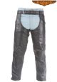 Naked Cowhide Leather Chaps With Mesh Liner - Black