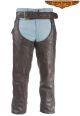 Brown Leather Chaps with Gather Fitting