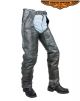 Gray Naked Cowhide Leather Chaps