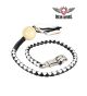 Black And White Fringed Get Back Whip With Pool Ball