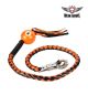 Black And Orange Fringed Get Back Whip With Pool Ball