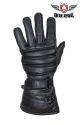 Naked Cowhide Leather Raincover  Gauntlet Gloves - Black