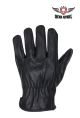 Black Snug Fit Deer Skin Leather Gloves W/ Creased Wrists