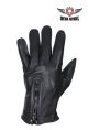 Deer Skin Leather Gloves With Zipper - Black