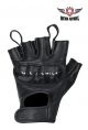 Fingerless Deer Skin Leather Gloves With Padded Knuckle Protectors