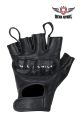 Fingerless Deer Skin Leather Gloves With Padded Knuckle Protectors