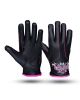 Pink & Siver Butterfly in a White Graphic Embroidered Leather Gloves