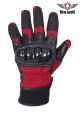 Leather Motorcycle Gloves - Red/Black