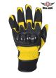 Leather Motorcycle Gloves - Yellow/Black