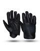 Mens Black Premium Leather Gloves with Gel Palm