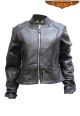 Womens Biker Leather Jacket With Multiple Pockets