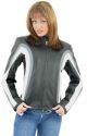 Women Jacket Gray & White Stripes