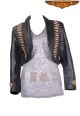 Womens Bolero Jacket W/ Bones & Studs