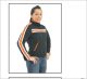 Women Textile Jacket with White and Orange Stripes