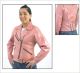 Womens Soft Leather Pink Jacket