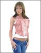 Women Pink Leather Vest with Side Laces