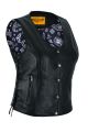 Dream Apparel Womens Vest Purple Paisley Lining Side Laces Conceal Pockets