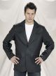 Mens Black Leather Blazer W/ Buttons