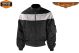 Light Textile Motorcycle Jacket w/ White Stripe Across Design - Mens