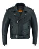 Mens MC Jacket Naked Cowhide Leather with Quilted Lining