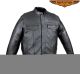 Men's Black Naked Cowhide Leather Motorcycle Shirt