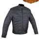 Men's Textile Racer Style Jacket - Black