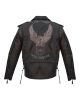 Dream Apparel Men's Leather Motorcycle Jacket with Emboss Eagle, Live to Ride, Ride to Live