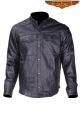 Mens Leather Shirt W/ Snaps